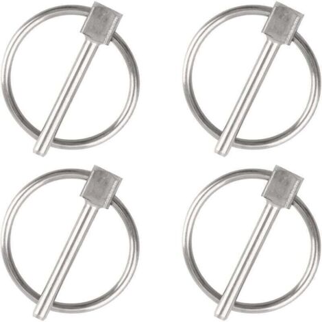 Sicherheitsstift, 4 Stück, Durchmesser 3 mm, runder Sicherheitsstift aus Edelstahl, Anhänger-Sicherungsstift, Lynchstift für Gleise, Bauernhof, Rasen