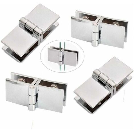 Stück Glastürscharniere, Glastür-Clipscharnier, Türklemmscharnier (180 Grad), Klappglas-Scharnier aus Zinklegierung für 5–8 mm Badezimmer-Glastüren