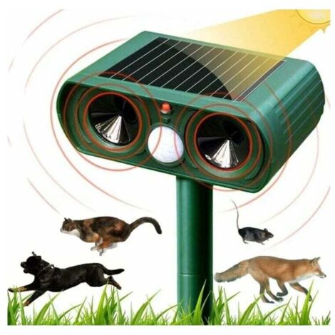 Katzenabwehr für draußen, Ultraschall-Katzenabwehr, Solar-Katzenabwehr, wasserdichte Ultraschall-Nagetierabwehr mit Bewegungsmelder für Katzen, Hunde, Mäuse, Waschbären, Wildtiere