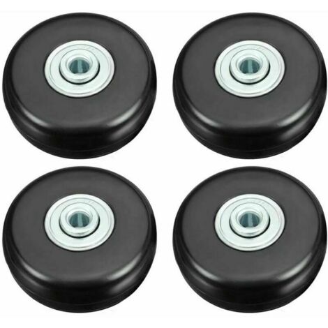 Kofferrolle, Gepäckkoffer-Reparaturrolle, strapazierfähig, 50 mm, stummes Gummi, universelles Schwenkrad, Ersatztransport, 4 Stück für Koffer/Gepäck/Rucksack/Reisen (1/4)