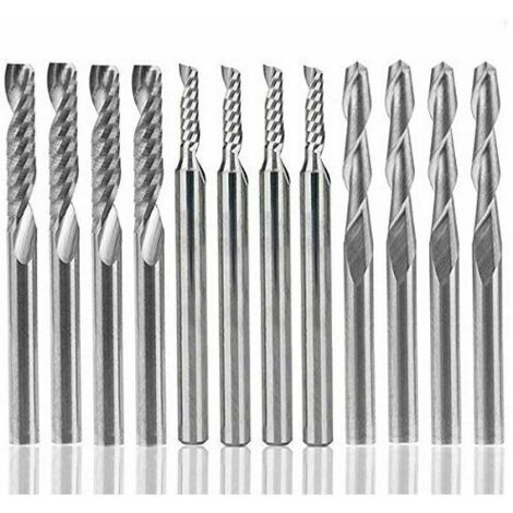 Nutfräser, 12 Hartmetallfräser, 4 1/8 Zoll Fräser + 8 Einschneidige Schaftfräser (2 Typen) (1/4)