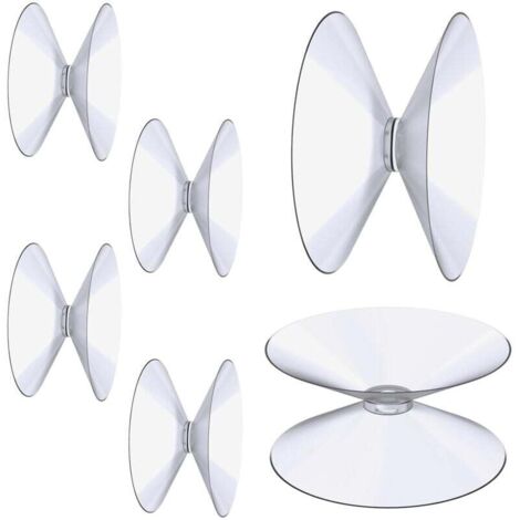 Doppelseitige Saugnäpfe, 6 Stück 4 cm transparente Saugnäpfe, extra starker PVC-Kunststoff-Vorhangaufhänger, Isolationssaugnapf für Glastischspiegel, Badezimmerfensterspiegel