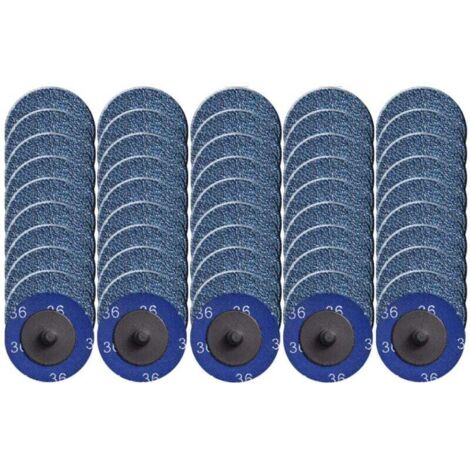 50er-Pack 2 Zoll Schnellwechsel-Schleifscheiben, Roll-Lock-Scheibe mit Zirkonoxidbeschichtung für Oberflächenvorbereitungsschleifer (36er Körnung) (1/4)