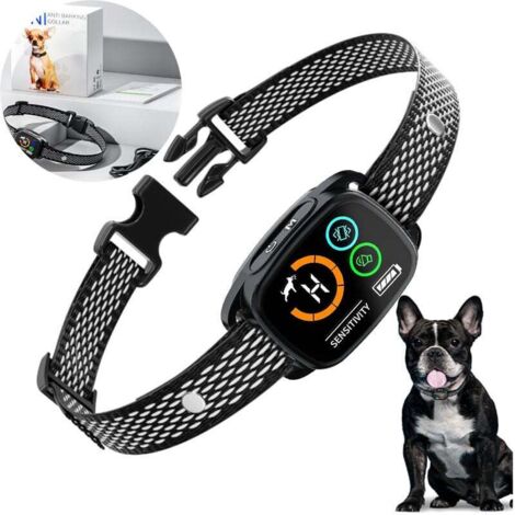 Anti-Bell-Halsband für Hunde, Ton-/Vibration-/Starke Vibrationsmodi, intelligente Bellerkennung, wiederaufladbar, IP67 wasserdicht, für große und kleine Hunde (1/4)