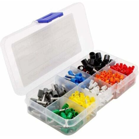 Cappucci terminali per cavi, assortimento di 400 cappucci terminali per cavi da 0,5 a 6 mm², 8 misure per mobili elettrici, armadi di distribuzione elettrica, scatole di distribuzione (1/4)