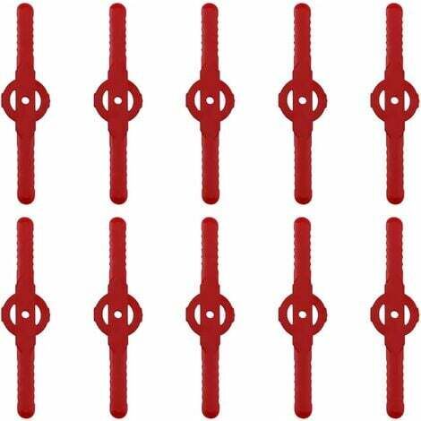 Lama per tagliabordi in plastica Aiperq, 10 lame in plastica di ricambio per set di tagliabordi a batteria, lame di ricambio per tosaerba in plastica (rosso) (1/4)