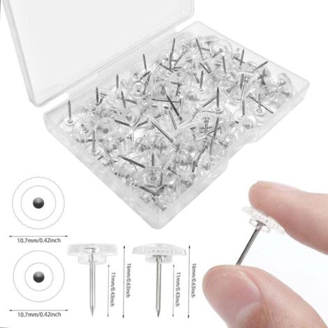 Transparente Reißzwecken 200 Stück,Reiszwecken mit Kopf Länge 16mm Transparente Reißzwecken 200 Stück,Reiszwecken mit Kopf Länge 16mm