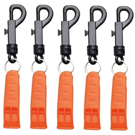 SHINING HOUSE 5 Pièces sifflet d'urgence sifflet randonnée accessoires pour kayaks sifflet de kayak sifflet de survie sifflet de premiers secours sifflet avec crochet Extérieur (1/4)