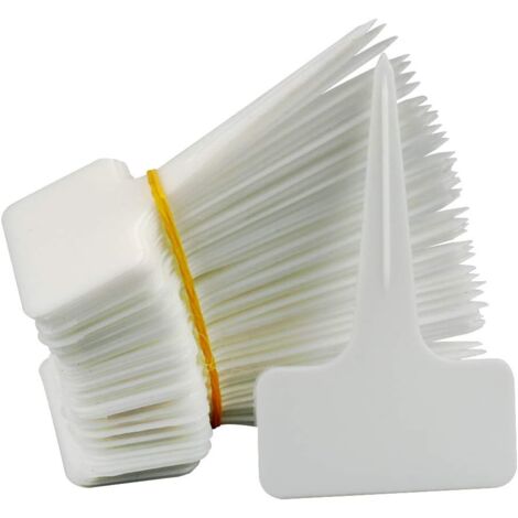 100 Pcs Dicken Kunststoff Marker Anlage Etiketten Schwarz T Typ Garten Anlage Tags Wasserdicht (1/3)