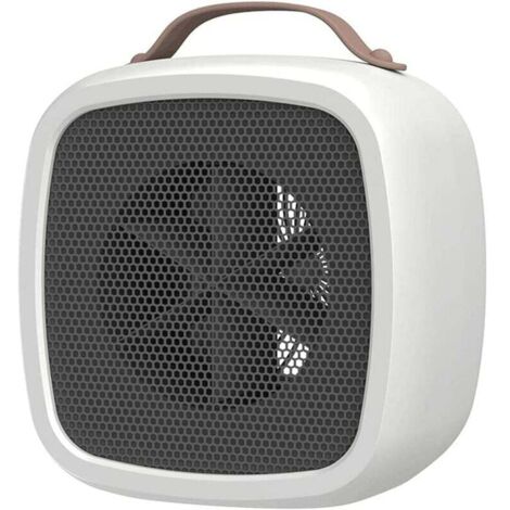 Heizlüfter, kleiner tragbarer Elektroheizer, Badezimmer-Heizlüfter, Mini-Keramik-Heizlüfter, Zusatzheizung für Büroraumheizung, 500 W – 10 × 14 × 14 cm (weiß)