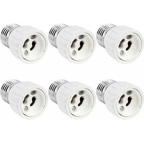 E27-auf-Gu10-Sockeladapter, 0–250 V, max. 200 W E27-Schraubsockel-Konverter auf Gu10-Sockel für LED-Glühbirne, Halogen- und CFL-Lampe, Keramikadapter, 6er-Pack (1/4)