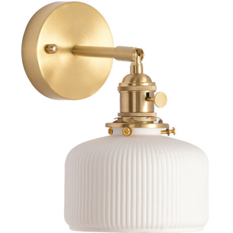 Applique murale moderne simple en laiton doré E27, adaptée aux salons de thé, aux chambres à coucher et aux couloirs, luminaires décoratifs