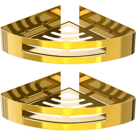 Étagère de douche - triangle en acier inoxydable sans perçage - 2323 cm, 2 pcs - Or (1/5)