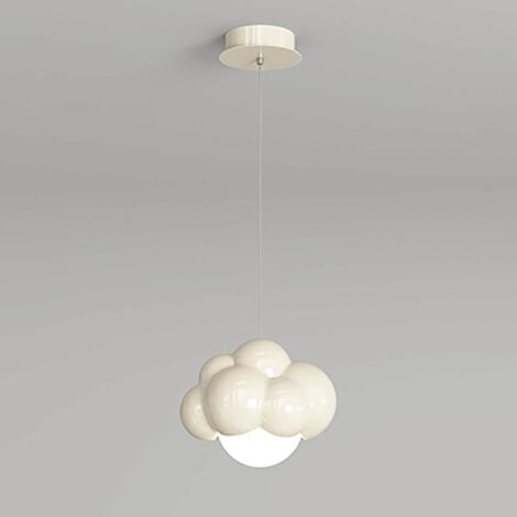 Lampes suspendues en forme de nuage de dessin animé, lampe suspendue en métal blanc avec abat-jour en acrylique, lustre d'éclairage décoratif pour chambre d'enfant (1/5)