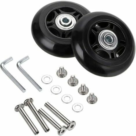 Lot de 2 Roues de Rechange pour Valise avec essieux Noir 40mm18mm roue universelle pour valise (1/3)