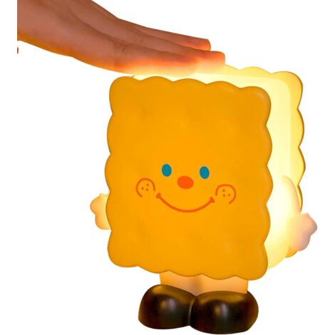 Veilleuse de Noël, veilleuse en forme de biscuit, lampe de chevet LED avec modes de luminosité réglables, lampe de table rechargeable par USB, cadeaux de Noël