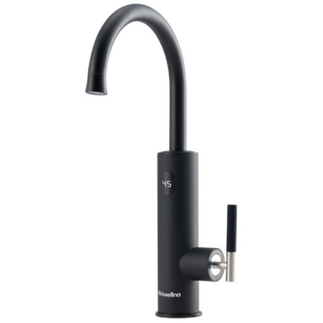 Elektrischer Wasserhahn mit Durchlauferhitzer LED-Temperaturanzeige Küchenarmatur 360° Drehbare Küchenarmaturen Schwarz Spültischarmatur Edelstahl Mischbatterie 3200W Küchenarmatur (1/4)