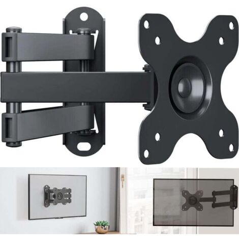 TV-Wandhalterung, Wandhalterung, PC-Bildschirm, universell schwenkbar und neigbar, für 13-30 Zoll flache/gebogene Monitore und Fernseher bis 15 kg, 75 x 75 / 100 x 100 mm (1/4)