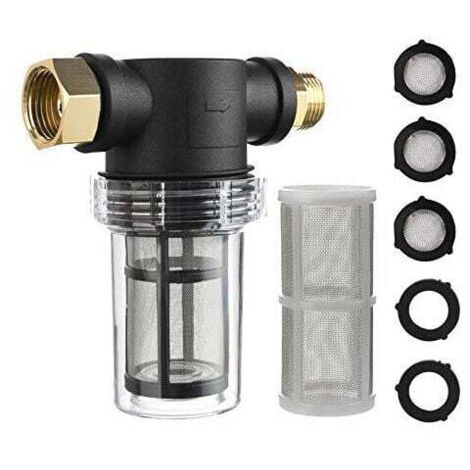 Pumpenfilter, Hochdruckreiniger-Wasserzulaufschlauchfilter, Gartenwasserschlauch-Metallgitterfilter, Wasserhahnfilter, 40-Maschen-Sieb, Extra-Maschen