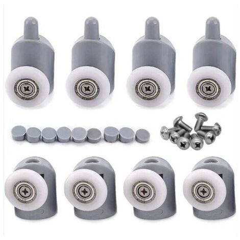 8 Pcs 23mm Dusche Tür Roller Räder Räder Schiebe Badezimmer Tür Rollen (1/4)