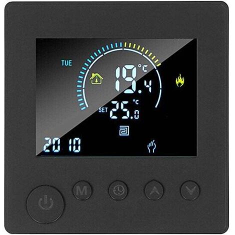 WiFi Smart Thermostat, 16A Elektrische Fußbodenheizung mit Sensor, Programmierbarer Raumthermostat, 90V-240V AC Elektrische Fußbodenheizung (Schwarz) tonchean