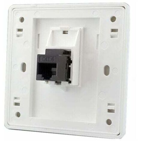 Buchse auf Buchse, CAT6-Gigabit-Netzwerk-Wandsteckdose, Dual-Pass, RJ45, LAN, Fassade, Internet, gerade Steckdose, 86 x 86 mm, 1 Stück (1/5)