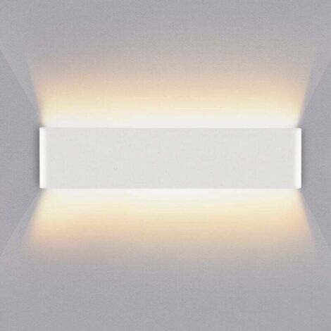 Applique Murale Interieur 18W 30CM Haut et Bas Luminaires Intérieur Aluminium Décorer/Moderne Applique Murale Blanc Chaud 3000k Appliques Convient pour SalonChambreCouloir(Blanc) (1/4)
