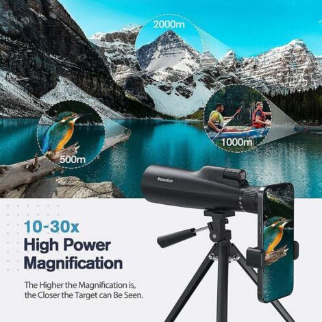 Télescope monoculaire 10-30x50, prisme FMC étanche avec zoom HD, mini