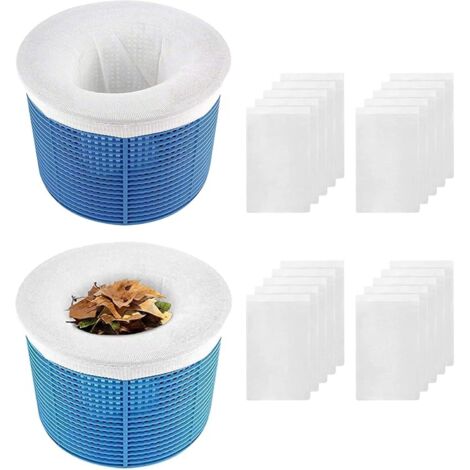 20Pcs Filtre Skimmer Piscine, Chaussettes de Skimmer, Chaussettes de Skimmer de Piscine pour Panier Piscine, Pool Skimmer Socks Nylon Élastique pour Attraper Les Feuilles, Cheveux (Blanc)
