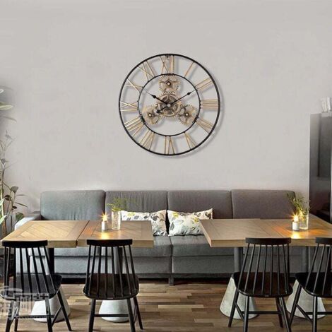 Horloge Murale Design Chiffres Romains 60cm Gris - Gamm vert