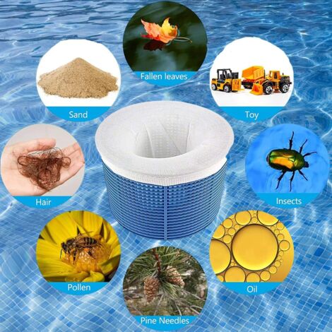 20 Pièces Chaussettes Skimmer Piscine Réutilisables - Filtre Nylon Pour Capturer Pollen, Feuilles Et Débris