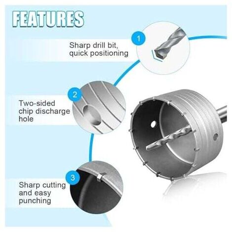 Scie À Cloche Trépan Béton Avec Adaptateur Sds Plus 110 Mm, Pour Brique