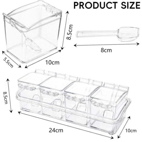 VOSSOT 8 piccoli contenitori con coperchio, 5,5 cm, in plastica
