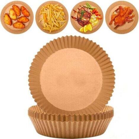 Carta da forno per friggitrice ad aria 100 pezzi rotonda 20 cm antiaderente e rivestita in silicone (1/4)