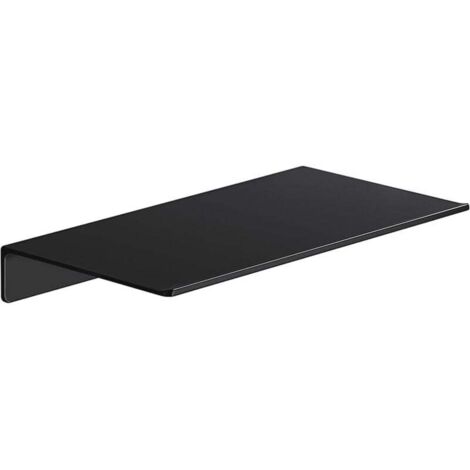 Piccola mensola da parete sospesa, mini mensola espositiva per oggetti da collezione, mensola da parete in metallo per bagno/soggiorno/cucina/camera da letto (nero, 8 pollici) (1/4)