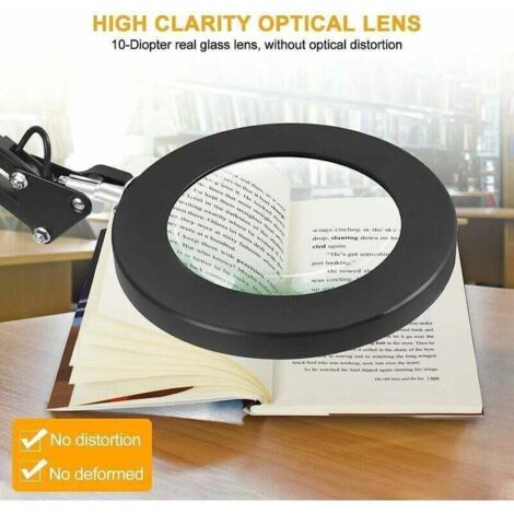 Loupe de bureau avec lumière 6x, 72 LED et 3 couleurs réglables. Loupe de lecture pour livres, lentille en verre véritable de 10,4 cm, alimentée par USB, parfaite pour le travail, la Loupe de bureau avec lumière 6x, 72 LED et 3 couleurs réglables. Loupe de lecture pour livres, lentille en verre véritable de 10,4 cm, alimentée par USB, parfaite pour le travail, la