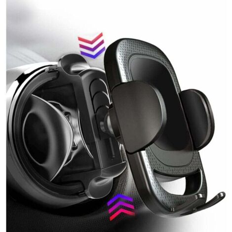 Support de téléphone rond pour voiture avec grille d'aération, facile à installer et rotation stable à 360°. (1/4)