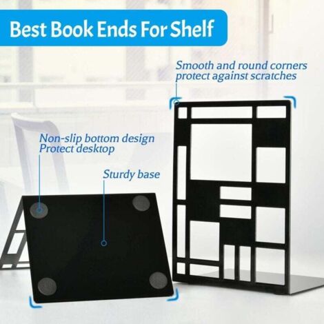Peacoblue Lot de 2 Serre-Livres en métal, Serre Livre Bohème