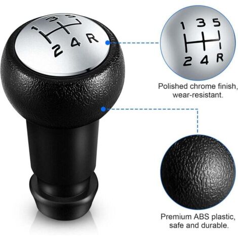 Pomello Cambio Manuale Universale M1-Parts – Nero, Foro 14mm, 5 Velocità Per Peugeot Citroen