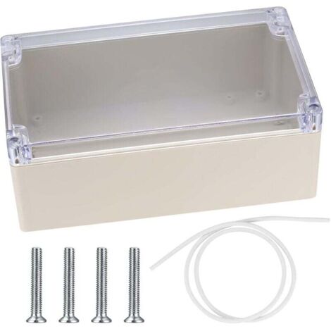 Boîte de Dérivation Étanche IP65 pour Extérieur Boîtier de Jonction Plastique Transparent 20x12x7.5cm (1/4)