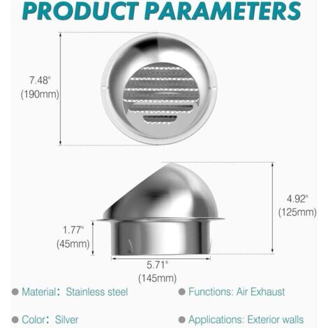 Bouche d'aération diamètre 60 mm
