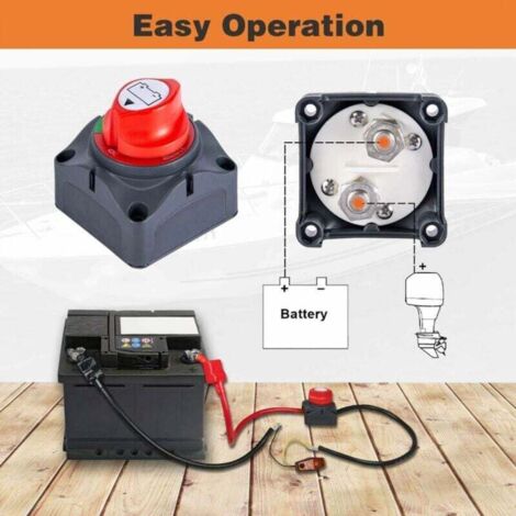 Interrupteur Isolateur De Batterie Proster 350A 32V DC - Double Batterie Marin 4 Positions Pour Voiture, Bateau & Véhicule