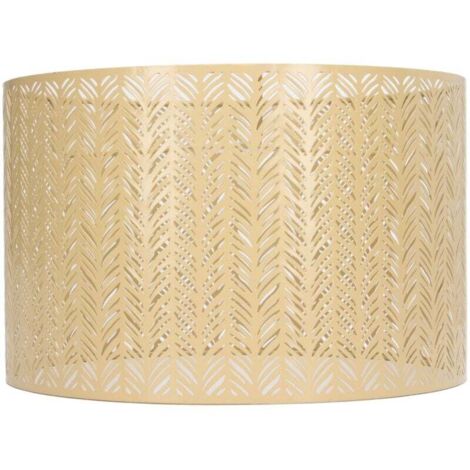 Abat-jour Tambour E27 E14 Clip Feuille de Sapin Métal Ajouré pour Lampe Plafond Murale Table Doré