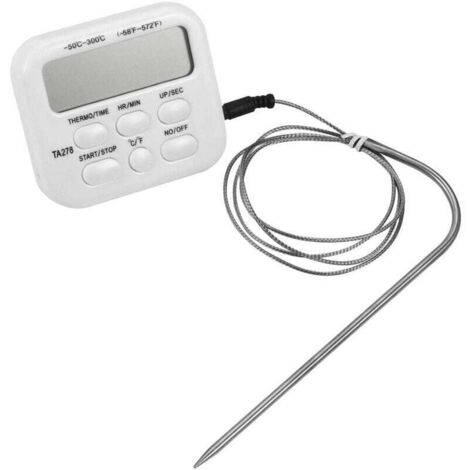 TA278 grand LCD numérique cuisson des aliments fumeur four BBQ thermomètre horloge minuterie avec sonde outils de cuisine (1/4)