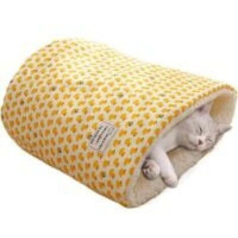 Sac de Couchage d'hiver pour Chat. lit Grotte pour Chat - Nid de Chat épaissi et Chaud d'hiver.Nid Rond en Forme de tonneau pour Animaux de Compagnie. nid Chaud pour Sommeil Profond. en Forme(37x46cm)
