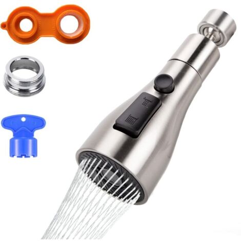 360° drehbarer Wasserhahn-Luftsprudler FM22/M24, 3-stufiger Küchenarmatur-Brausekopf, Küchen-Duschadapter, Küchenarmatur-Luftsprudlerdüse, Küchenarmatur-Brause