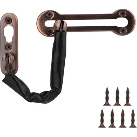 Diebstahlsichere Türkette aus Edelstahl, Kette aus Kunstleder, Sicherheitsschloss für Schiebetüren, ideal für Hotel- und Wohnräume. (1/4)