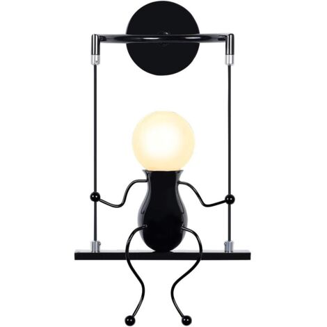 Wandleuchte in Menschenform, moderne und kreative Wandleuchte, dekorativer Stil, maximale Leistung 60 Watt, E26-Fassung, geeignet für Wohnzimmer, Treppenhaus, Flur, Esszimmer, Küche und andere Räume. (1/4)