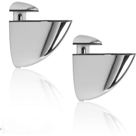 Wandregalhalterung, 2 verstellbare Glasklemmen mit 4 Schrauben, leichtgängig und stabil, für Glasstärken von 2-8 mm, für Regale und Stuhlecken. (1/4)