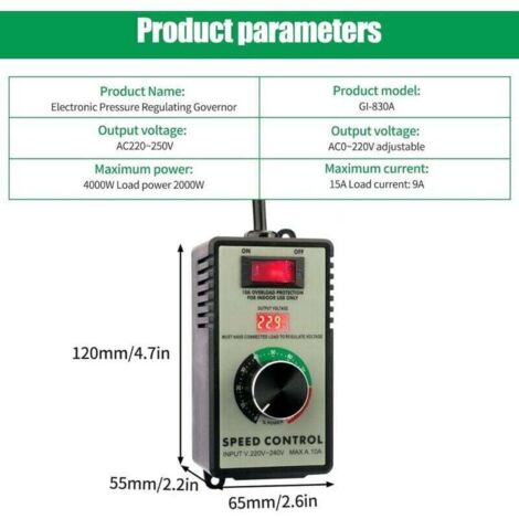 Vmxlso Drehzahlregler 230V – SCR Spannungsregler 4000W Spitze, Für Winkelschleifer, Lüfter & Bohrer